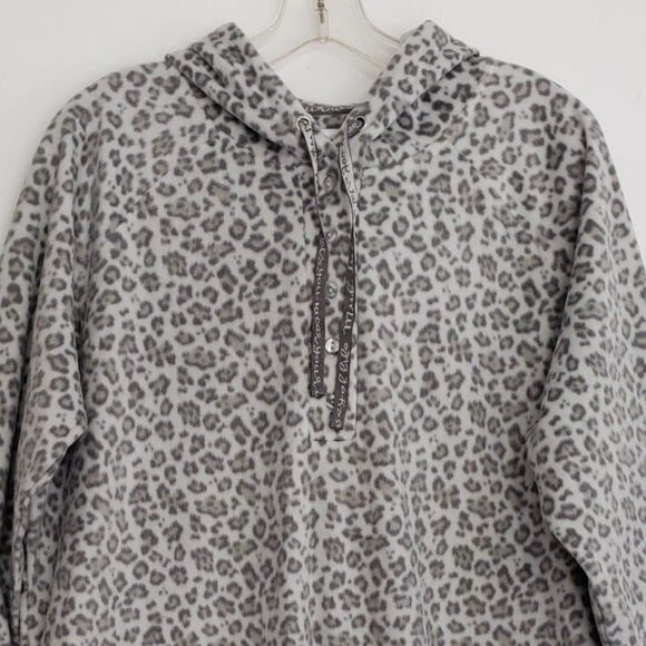 Muk Luks Women's Large Hooded Animal Print Night Shirt Night Gown with Pockets - Picture 8 of 9